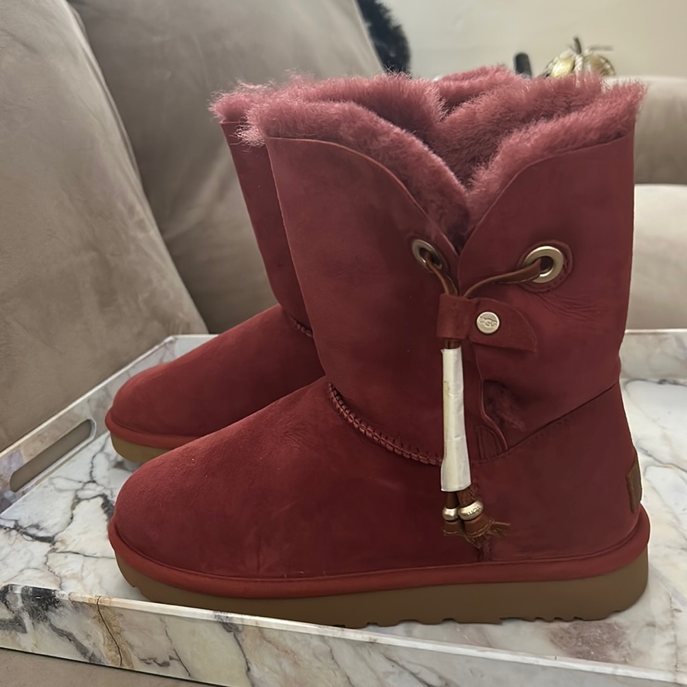 UGG Burgandy / Pink Boots - Size 10